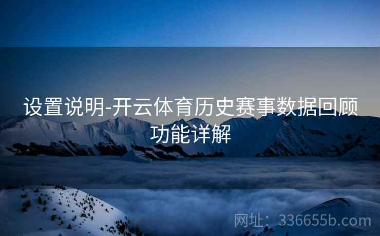 设置说明-开云体育历史赛事数据回顾功能详解