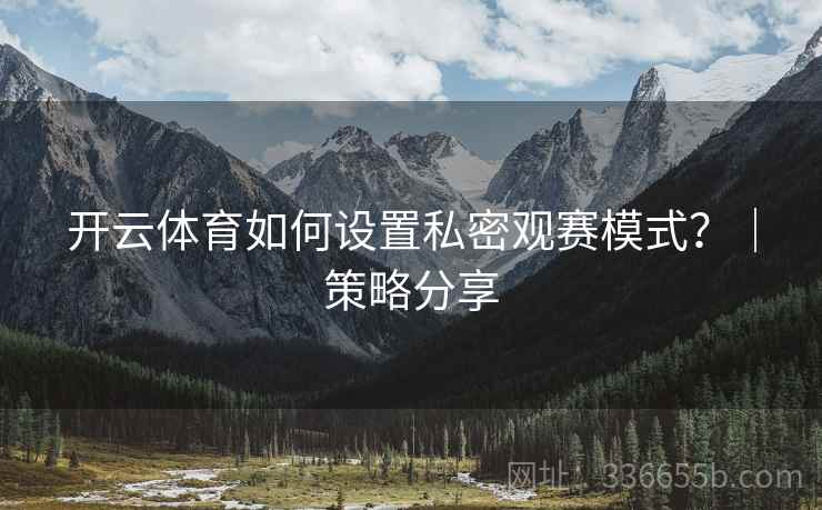 开云体育如何设置私密观赛模式？｜策略分享